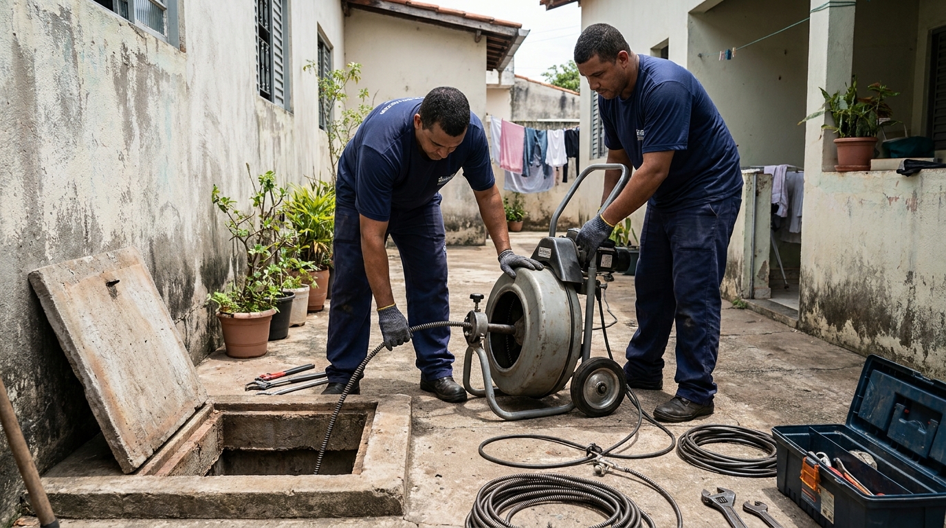 Desentupimento de Coluna Sanitária na Ipioca, Maceió‑AL
